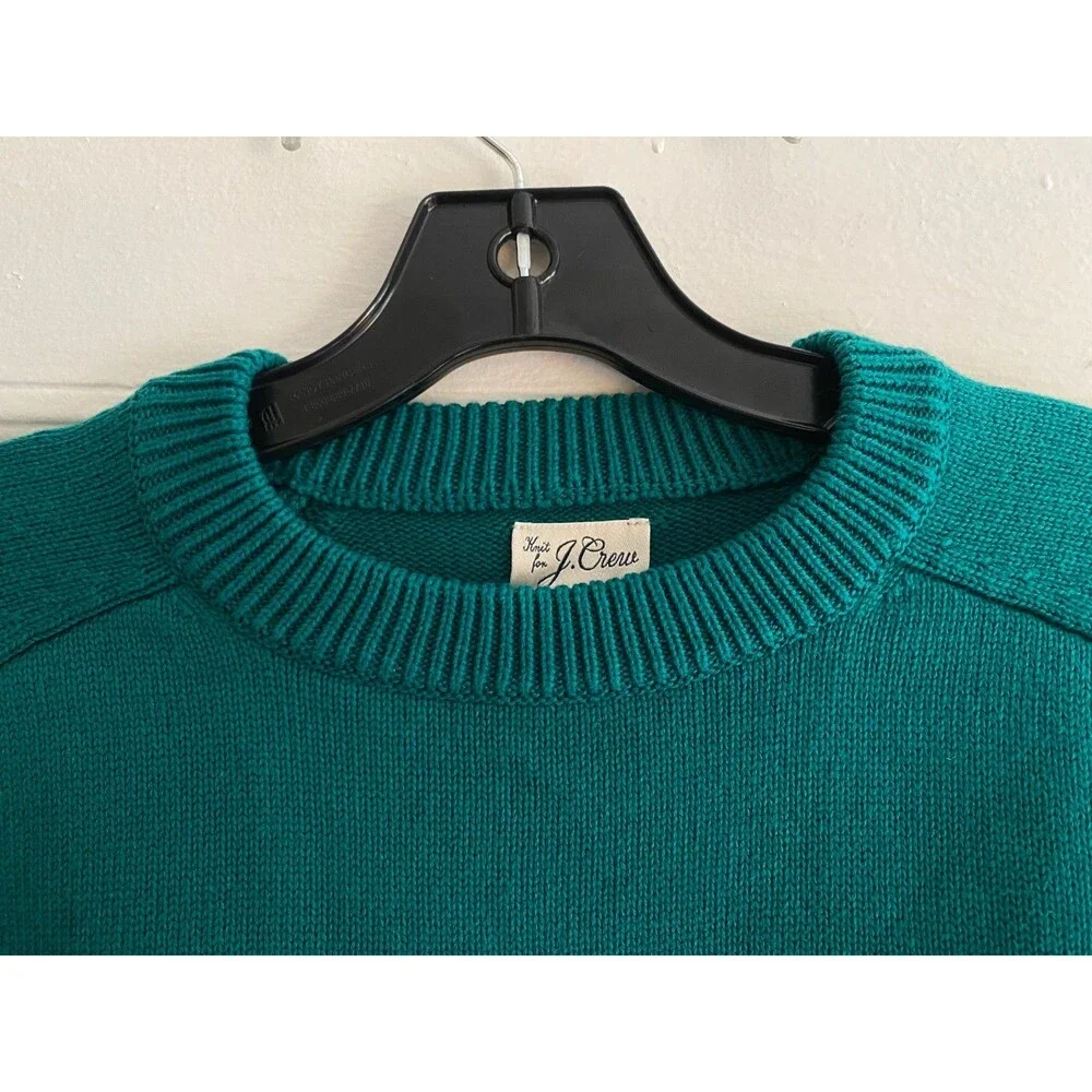 J. Crew Heritage Cotton Crewneck Sweater Teal Blue Green NWOT Men’s Size S